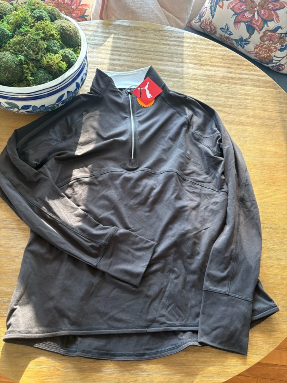 NWT Puma Black Quarter-Zip Pullover Size L